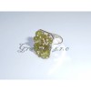 olivínový prsten obdélník s granulací